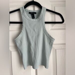 Forever 21 Ribbed Pastel Blue Crop Top